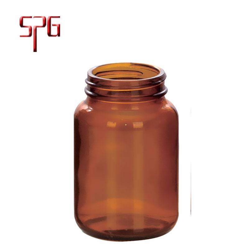 amber pump glass bottle