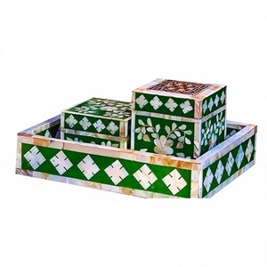 Wooden Mubkhar Green <b>Mother</b> Of Pearl Handmade Incense Holder Premium Quality Luxury Wooden Bakhoor - Product Image 1