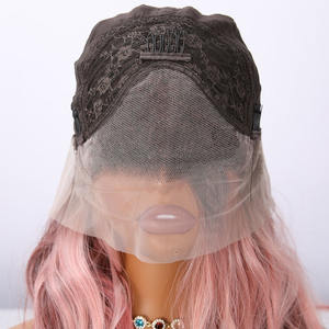 2025 parrucca anteriore in pizzo sintetico rosa sfumato da donna più venduto in fibra ad alta temperatura Micro-Volume coda SM9658 - Product Image 5