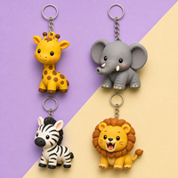 Llavero de PVC Suave Personalizado al por Mayor, Lindos Leones y Tigres Coloridos y Modernos, Flexibles para Decoración de Mochilas Escolares para Niños