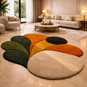Tapis en laine tufté à la main sur mesure, de toute forme, production selon dessin CAO, tapis de sol pour projets d'aménagement intérieur - Product Image 1