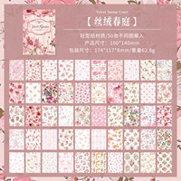 Paquete de 50 Pegatinas de Papel para Manualidades de la Serie Seasonal Blooms, Sin Adhesivo, y Kit de Notas Desprendibles para Diario