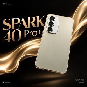 SPARK 40 Pro+ โทรศัพท์มือถือหน้าจอ AMOLED 144Hz สมาร์ทโฟนกล้องหลัง 50MP EIS รองรับการโทรแบบ FreeLink และป้องกันฝุ่นและน้ำระดับ IP64 - Product Image 1