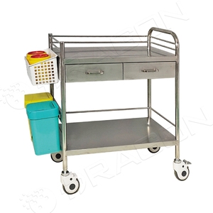 Ziekenhuis Medische Roestvrijstalen Noodbehandeling <span class=keywords><strong>Trolley</strong></span> Met Laden - Product Image 6