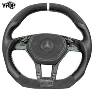 Volant Personnalisé en Cuir et Fibre de Carbone au Design Sport pour Modèles Mercedes-Benz Classe C W176 W204 W212 W207 W218 X204 W117