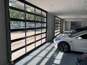 <span class=keywords><strong>Porte</strong></span> <span class=keywords><strong>de</strong></span> <span class=keywords><strong>garage</strong></span> sectionnelle moderne 9x8 9x7 16x7 à vue complète en aluminium et verre trempé pour villa avec isolation thermique - Product Image 4