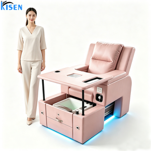 เฟอร์นิเจอร์ร้านทำเล็บ KISEN Modern Beauty หรูหรา เก้าอี้นวดเท้าไฟฟ้าแบบไร้ท่อสำหรับทำเล็บมือและเล็บเท้าระดับมืออาชีพ - Product Image 3