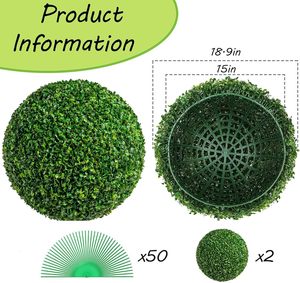 Boules de <span class=keywords><strong>buis</strong></span> artificielles, boules de topiaire, boules de verdure en gros, pour décorations intérieures et extérieures, jardin, cour, patio, porte d'entrée - Product Image 4