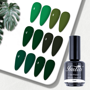 Imtiti Nieuwe Aankomende Zwartachtig Groene Nagellak UV-<span class=keywords><strong>Gel</strong></span> Olijfgroen Doorweekt <span class=keywords><strong>Gel</strong></span> Nagellak - Product Image 1