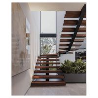 Acier Bois Double Poutre Escalier Duplex Villa Grenier Intérieur Maison Loft Escalier Échelle Droite Escalier Personnalisé Cadre En Acier