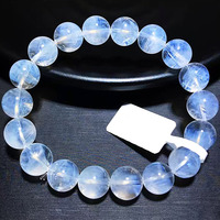 Bracelet en Quartz Bleu Aiguille de Madagascar Naturel Premium, Bijou de Collection en Pierre Précieuse pour Collection et Cadeau de Luxe