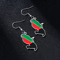Boucles d'oreilles pendantes de haute qualité en acier inoxydable, style ethnique, tendance, accessoires de voyage pour femmes, motif drapeau de la Martinique