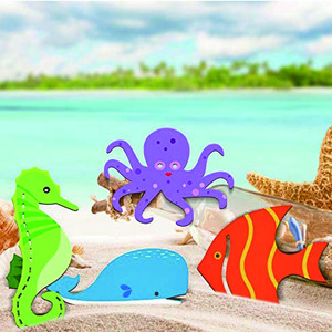 Chưa hoàn thành bằng gỗ Rỗng ra động vật biển bằng gỗ sơn tạo tác trang trí nhà trẻ em trang trí Tự Làm Thủ công nghệ thuật dự án - Product Image 5