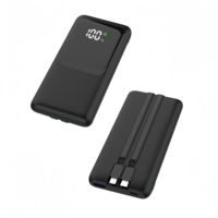 Batteries externes portables numériques à charge rapide 22,5 W 10000 mAh 20000 mAh avec câbles intégrés