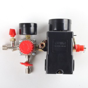 Ensemble de régulateur de pression horizontal G1/2 pour compresseur d'air avec double manomètre 90-120 PSI - Product Image 2