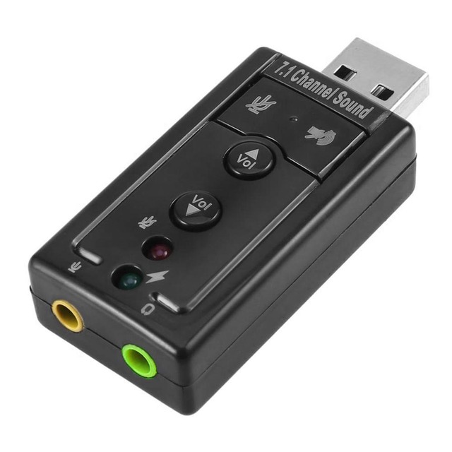 New Virtual 7.1 Channel Sound Card External USB 2.0 Audio Mic Speaker Adapter Microphone Stereo 3.5mm Jack Headset Sound Card