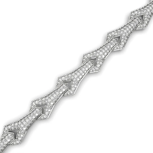 Handcrafted Link <b>Bracelet</b> with 500 Hand-Set European Grade Synthetic Diamonds Luxury Signature Wrist Jewelry Pieces - Product Image 6