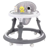 Marche-bébé multifonctionnel avec musique, nouveau design, cadre en plastique et jouet de voiture, roues pivotantes, chaise de marche pour bébé