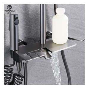 Sistema Brassr con Display LED Digitale, Rubinetti per Bagno <span class=keywords><strong>e</strong></span> Doccia con Tasti Stile Pianoforte, Set Doccia per Bagno - Product Image 3