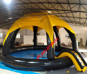 Hot Bán Tùy Chỉnh Bền Bạt PVC Không Khí Kín Hồ Bơi Nước Bơm Hơi Với Mái Vòm Tán Bóng Râm Nơi Trú Ẩn - Product Image 3