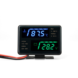 Compteur de température d'eau et de tension électrique Sihai pour véhicules, 12V 24V, affichage numérique LCD, universel pour camions, modification - Product Image 3
