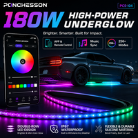 PCS I04 Kit de 6 Lumières LED RGBIC Double Rangée pour Effet Sous-Éclairage, Contrôle par Application, Couleurs Rêveuses, Étanche IP68