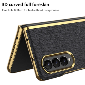 <span class=keywords><strong>Coque</strong></span> antichoc électroplaquée or avec cuir PU pour <span class=keywords><strong>Samsung</strong></span> Galaxy <span class=keywords><strong>Fold</strong></span> 4 <span class=keywords><strong>3</strong></span> 2 avec film protecteur avant - Product Image 6
