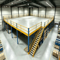 HONGXIN Étagère de mezzanine robuste personnalisable à 2-3 niveaux, sans boulons, à rivets, en acier laminé à froid, finition thermolaquée, anti-corrosion