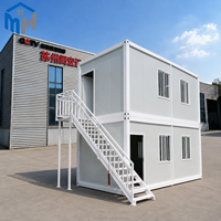 Casa Contenedor Prefabricada de Dos Pisos, Apartamento Modular, Dormitorio para Trabajadores, Aislamiento de Lana de Roca Ignífuga, Acero