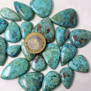Lot de cabochons en chrysocolle 100% naturelle de qualité supérieure, disponible en gros à prix très avantageux, pour la fabrication de bijoux. - Product Image 4