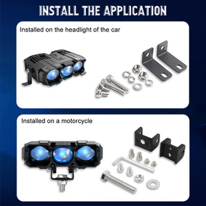 Đèn <span class=keywords><strong>LED</strong></span> Xenplus GM01 200W, chụp đèn pha ô tô, xe máy, ATV, đèn sương mù 3 bóng, đèn chiếu sáng ngoài trời 9V - Product Image 4