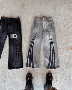 Tùy Chỉnh Quá Khổ Zip-up Hoodie Quần Set Cho Nam Giới Axit Rửa Sạch Bộ Đồ Thể Thao Với Rhinestone Cắt Quần Áo Mùa Đông - Product Image 3