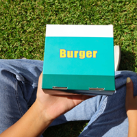 Empaquetado de Alimentos y Bebidas, Empaquetado Personalizado para Restaurantes, Caja de Hamburguesas Biodegradable de Lujo para Llevar, con Relieve, Materiales Reciclados