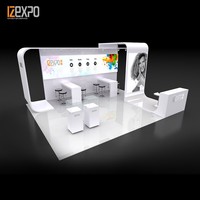 Stand d'exposition modulaire en bois 20x20 pieds pour salons professionnels, idéal pour 10 salons en une seule investissement
