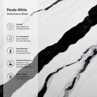 Dalle en pierre frittée Bold Panda White 1600x3200mm, aspect marbre noir et blanc à fort contraste, carrelage en porcelaine pour mur d'accentuation