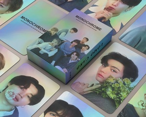 Precio de Fábrica, 55 Tarjetas Fotográficas Holográficas de Ídolos de KPOP en Caja, V, <span class=keywords><strong>JIN</strong></span>, SUGA, RM, JIMIN, JK, MONOCHROME, Tarjetas Lomo Láser, Regalo para Fans - Product Image 3