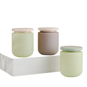 Envase Cosmético Redondo de HDPE de 500g con Tapa Verde Mate, Listo para Enviar, para Mascarillas Capilares, Cremas Faciales, Manteca Corporal y Productos para el Cuidado de la Piel - Product Image 3