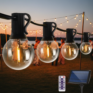 <span class=keywords><strong>Guirnalda</strong></span> de Luces Solares G40 de 25 Pies, Luces LED Impermeables para Exteriores, Luces de Navidad de Filamento G40 Blanco Cálido, Luces Decorativas Solares - Product Image 2