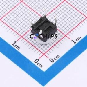 TSA06131-070B332CA-003E Tactile Switch Through hole-4P,6.1x6.1mm Switch Single Pole Single Throw Round Button 1.8N 6.1mm - Product Image 2