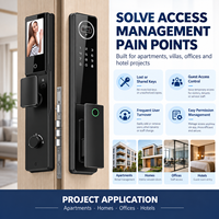 Serrure de porte intelligente Eseye avec caméra 3D, reconnaissance faciale, code, carte, empreinte digitale et lecture de veine palmaire