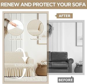 Funda Protectora Elástica para Sofá, de Tela Elástica, para Sofás de Tres Plazas, Lavable a Máquina, Apta para Perros y Gatos, para Sala de Estar - Product Image 5