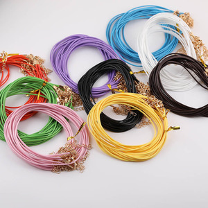 Cordon ciré coréen 1,5 mm, cordon en cuir rond pour la fabrication de colliers, accessoires de bijoux DIY, fermoir mousqueton, chaîne de pendentif 45 cm - Product Image 1