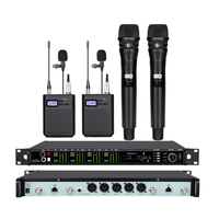 Microphone AD4Q Professionnel Sans Fil Lavalier/Casque 4 Canaux UHF 512-937mhz pour Studio