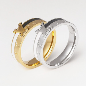 Donkey Family Old Flower Paire <span class=keywords><strong>de</strong></span> bagues <span class=keywords><strong>de</strong></span> mariage en acier inoxydable, émail anti-décoloration, incrustation <span class=keywords><strong>de</strong></span> diamant <span class=keywords><strong>de</strong></span> laboratoire, fait main - Product Image 2