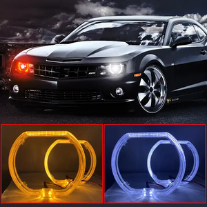 Luces LED para Coche y Moto, <span class=keywords><strong>Ojos</strong></span> de <span class=keywords><strong>Demonio</strong></span>, Luces de Circulación Diurna Coloridas, 12V, Mini Kit de Lámparas con Lente de Proyector AEHR10 - Product Image 3