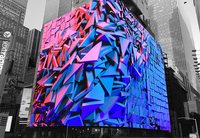 Écran LED 3D extérieur à vision directe P4 P5 P8 P10, panneau d'affichage LED 3D, écran LED 3D mural pour coin de bâtiment à 90 degrés