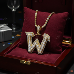 Custom New Style Hip Hop 10K Yellow Gold Plated Alfabet Capital Design Moissanite Diamond <b>Pendant</b> Jewelry Anniversary GIA - Product Image 3
