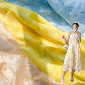 Tessuto <span class=keywords><strong>per</strong></span> Abbigliamento Femminile, 100% Poliestere, Jacquard con Motivi Floreali, <span class=keywords><strong>Organza</strong></span> <span class=keywords><strong>per</strong></span> <span class=keywords><strong>Abiti</strong></span> Eleganti da Donna - Product Image 1