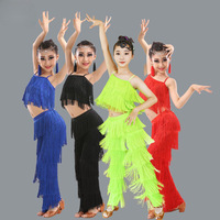 Ensembles de bretelles de danse latine populaires Costume de Performance scintillant de paillettes de gland coloré respirant pour les femmes Costume de danse du ventre