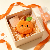 Sac de courses pliable et durable en peluche douce motif fruit d'orange, personnalisable, écologique, avec porte-clés en peluche, OEM ODM, faible MOQ, sac à main en peluche